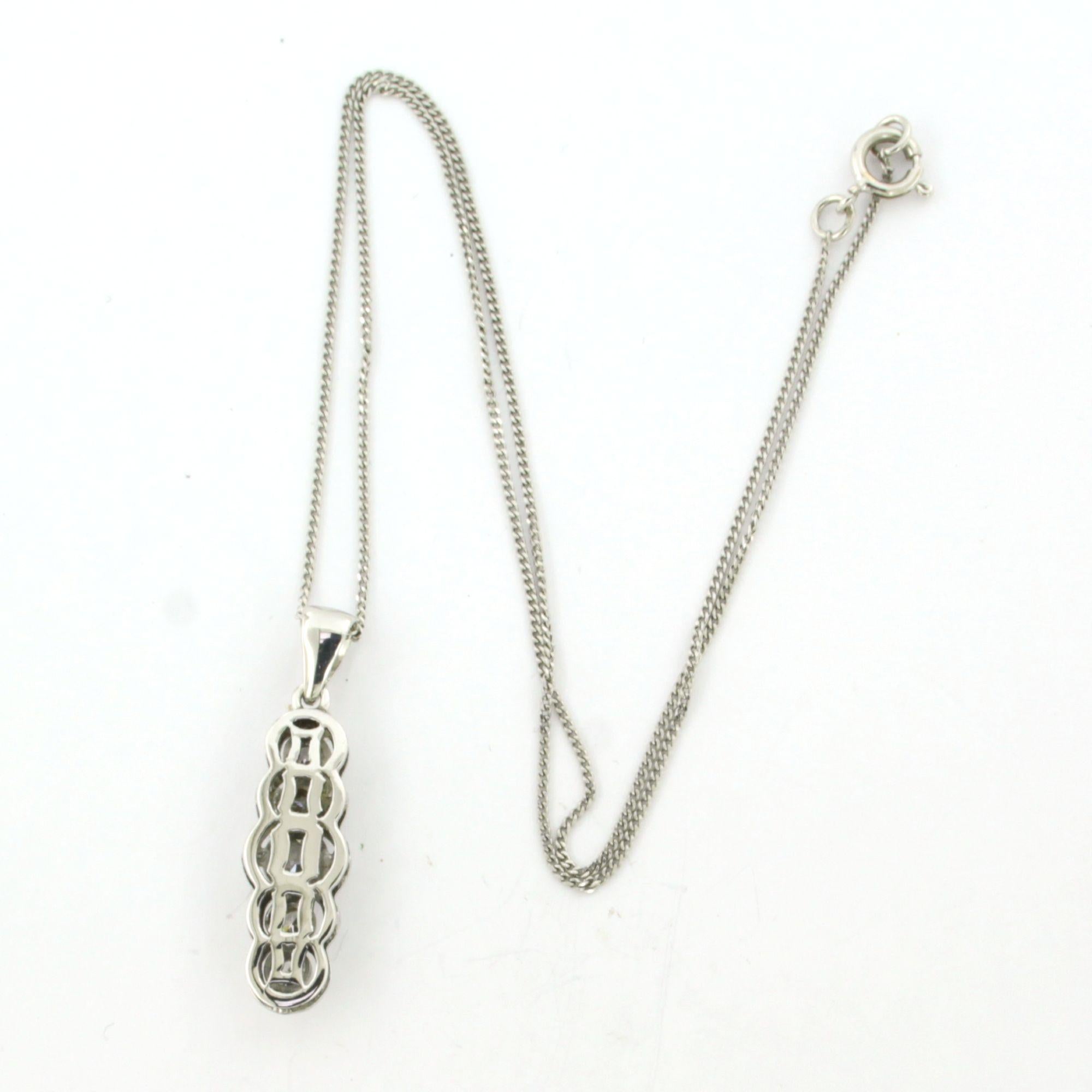 Taglio vecchia miniera Necklace and pendant with old mine cut diamonds up to 0.45ct 14k and 18k gold in vendita