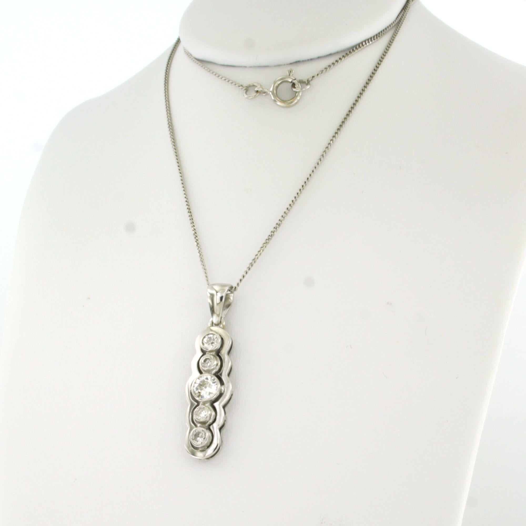 Donna Necklace and pendant with old mine cut diamonds up to 0.45ct 14k and 18k gold in vendita