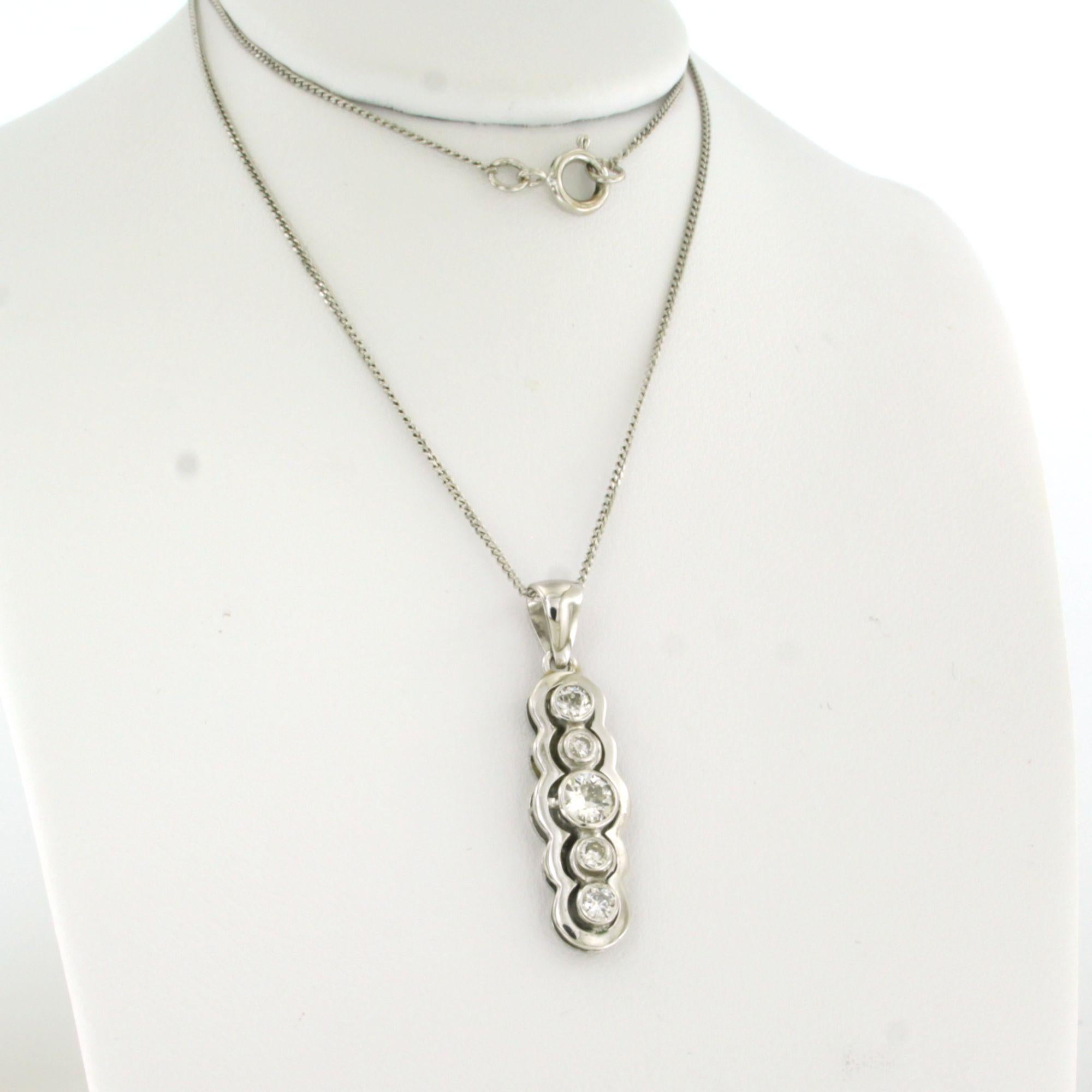 Necklace and pendant with old mine cut diamonds up to 0.45ct 14k and 18k gold in vendita 1
