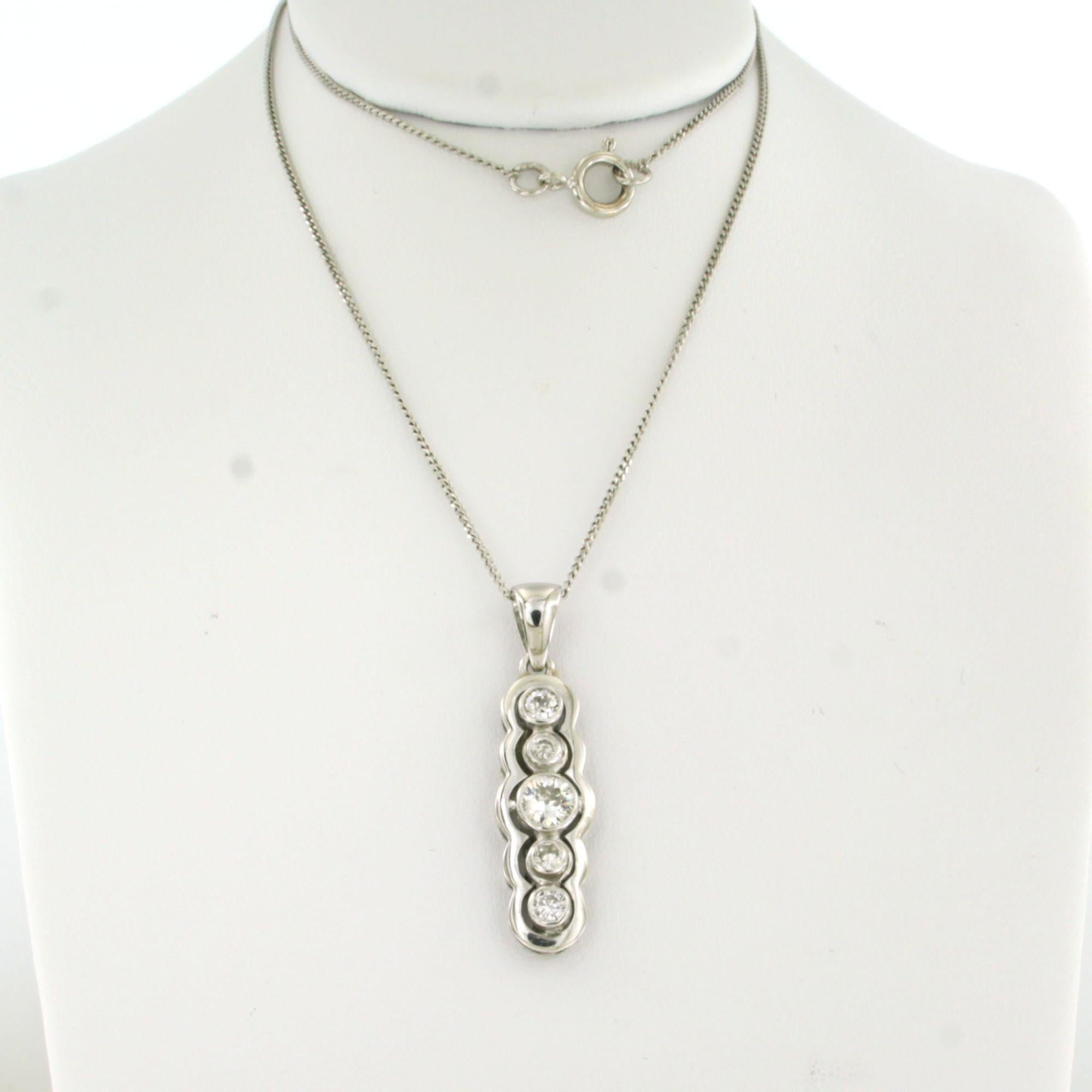 Necklace and pendant with old mine cut diamonds up to 0.45ct 14k and 18k gold in vendita 2