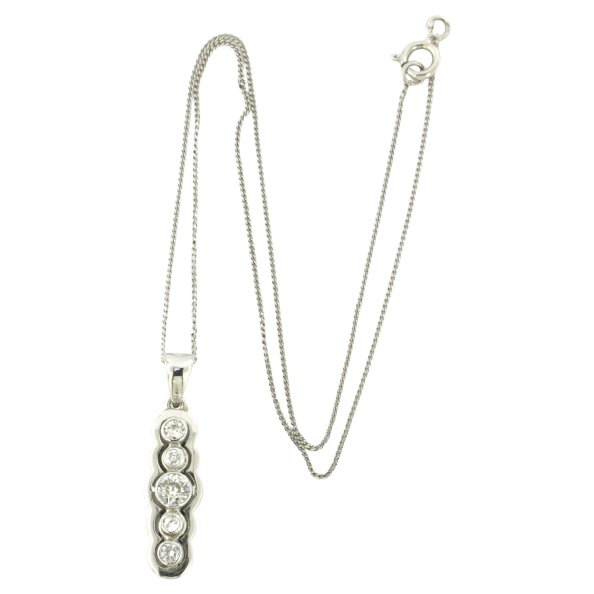Necklace and pendant with old mine cut diamonds up to 0.45ct 14k and 18k gold