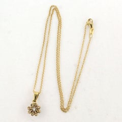 Necklace and pendant with old mine cut diamonds up to 1.15ct 18k gold 3.0 grams