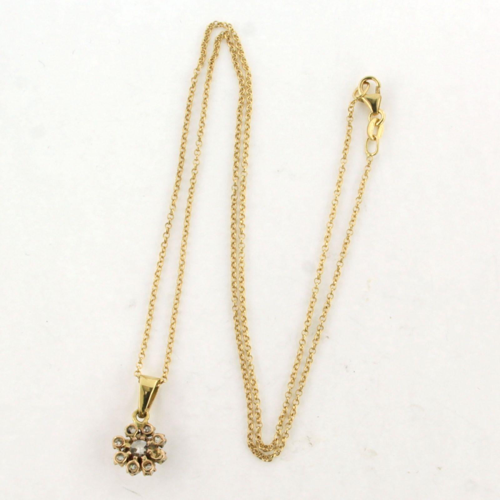 18k yellow gold necklace with pendant set with old mine cut diamond total approximately 1.15ct – J/K - VS/SI - 45cm long

Detailed description

the length of the necklace is 45 cm long by 0.7 mm wide

the pendant is 1.7 cm high and 9.9 mm