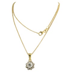 Collar y colgante con diamantes talla mina vieja de hasta 1,15 ct de oro amarillo de 18k