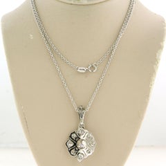 Necklace and pendant with old mine cut diamonds up to 2.50ct 950 platinum
