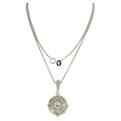 Necklace and pendant with old mine cut diamonds up to 2.50ct 950 platinum