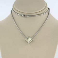 Necklace and pendant with princess cut diamond up to 3.00ct platinum 14.4 grams