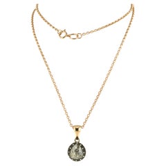 Collier et pendentif avec diamant taillé en rose jusqu'à 0,80ct or 14k et argent