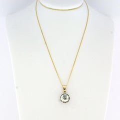 Necklace and pendant with rose cut diamond up to 1.20ct 14k gold and silver
