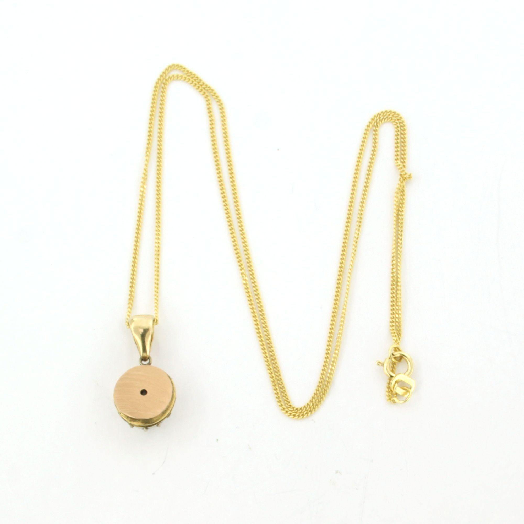 Primo vittoriano Collana e ciondolo con diamante taglio rosa fino a 2,00ct in oro 14k 4,2 grammi in vendita