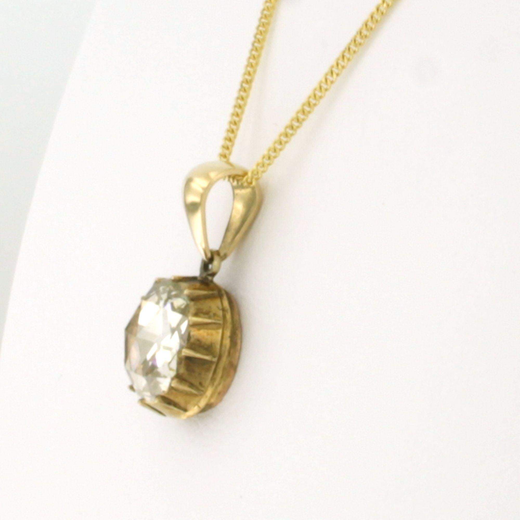 Taglio a rosa Collana e ciondolo con diamante taglio rosa fino a 2,00ct in oro 14k 4,2 grammi in vendita
