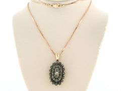 necklace and pendant with rose cut diamonds up to 0.10ct 14k gold and silver