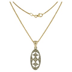 Collana e pendente con diamanti taglio rosa fino a 0,20ct in oro 18k 5,9 grammi