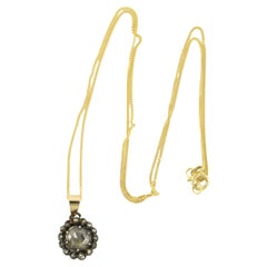 Collana e ciondolo con diamanti taglio rosa fino a 0,40ct in oro e argento 14k