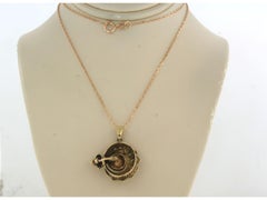 Necklace and pendant with rose cut diamonds up to 0.50ct 14k pink gold