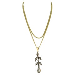 Collar y colgante con diamantes talla rosa de hasta 1,00 ct Oro de 14k 7,2 gramos