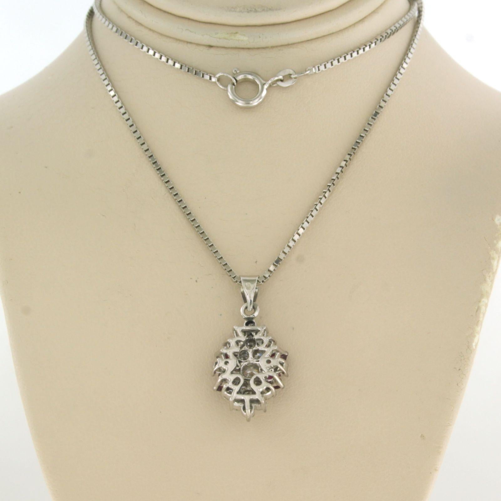 De las mujeres Collar y colgante con rubí y diamantes talla brillante de hasta 0,90 ct Oro de 14k en venta