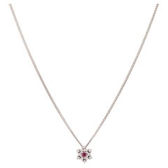  Necklace and pendant with ruby and diamonds