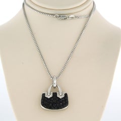 Collana e ciondolo con zaffiro e diamanti taglio brillante in oro 18 carati 12,9 grammi