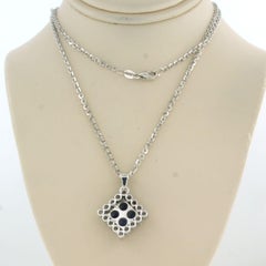 Necklace and pendant with sapphire and brilliant cut diamonds 18k gold 9.1 grams