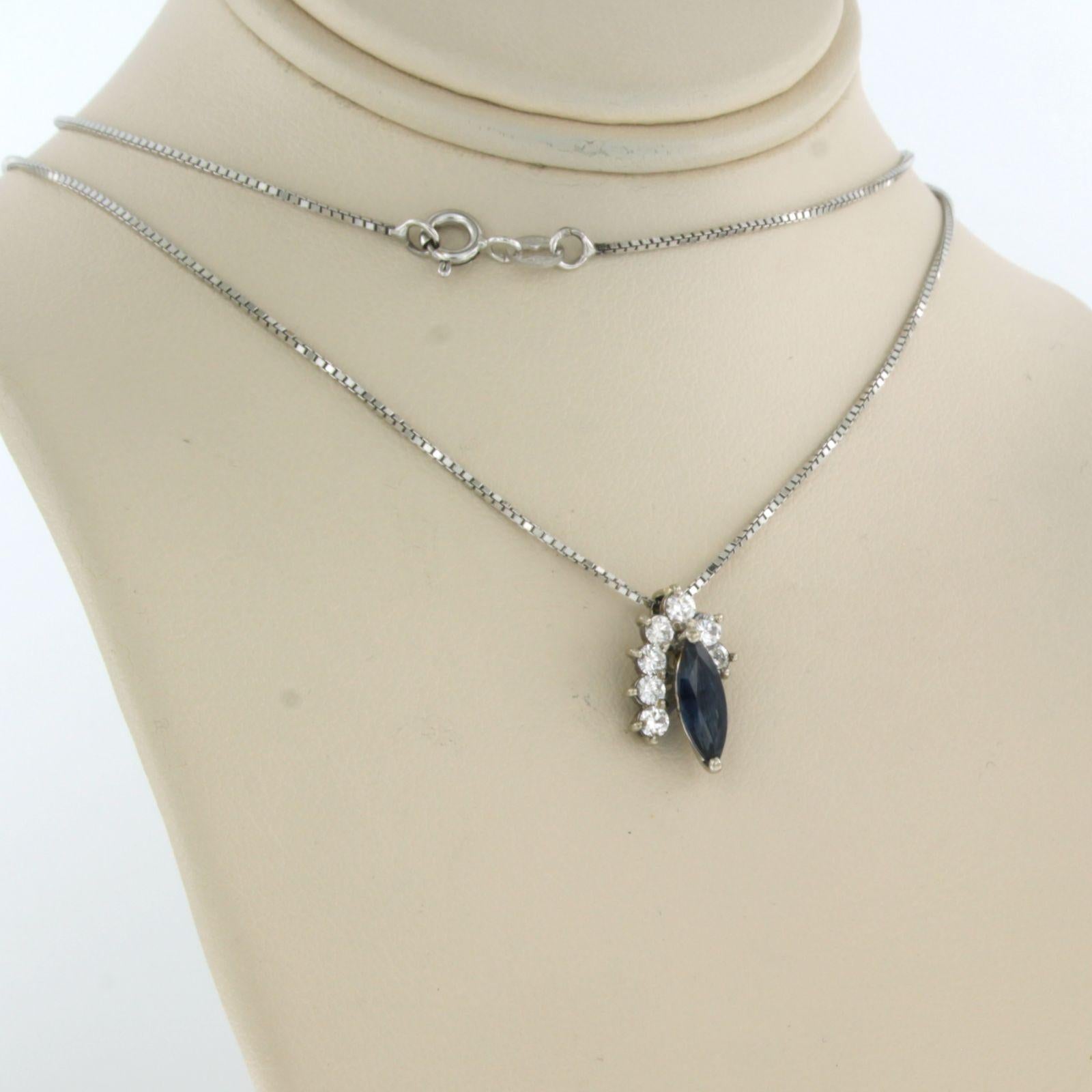 De las mujeres Collar y colgante con zafiro y diamantes talla brillante Oro de 18k en venta