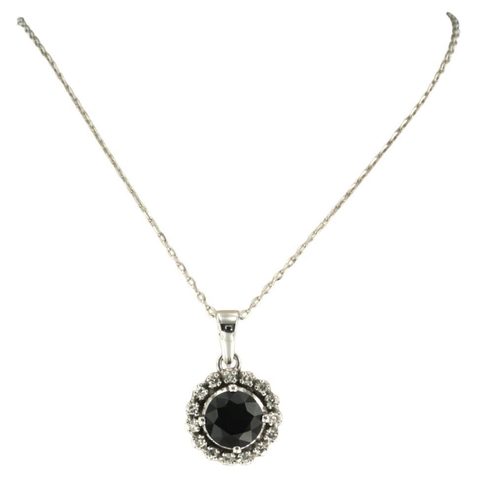Collar y colgante con zafiro y diamantes talla única Oro de 14k y 18k en venta