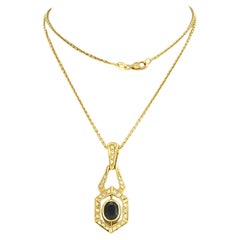 Collar y colgante con zafiro de hasta 0,70 ct y diamantes talla única Oro de 18k