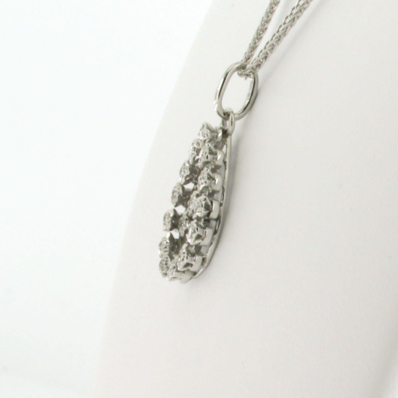 Taille simple Collier et pendentif avec diamants taille unique jusqu'à 0,10ct or 14k 3,3 grammes en vente