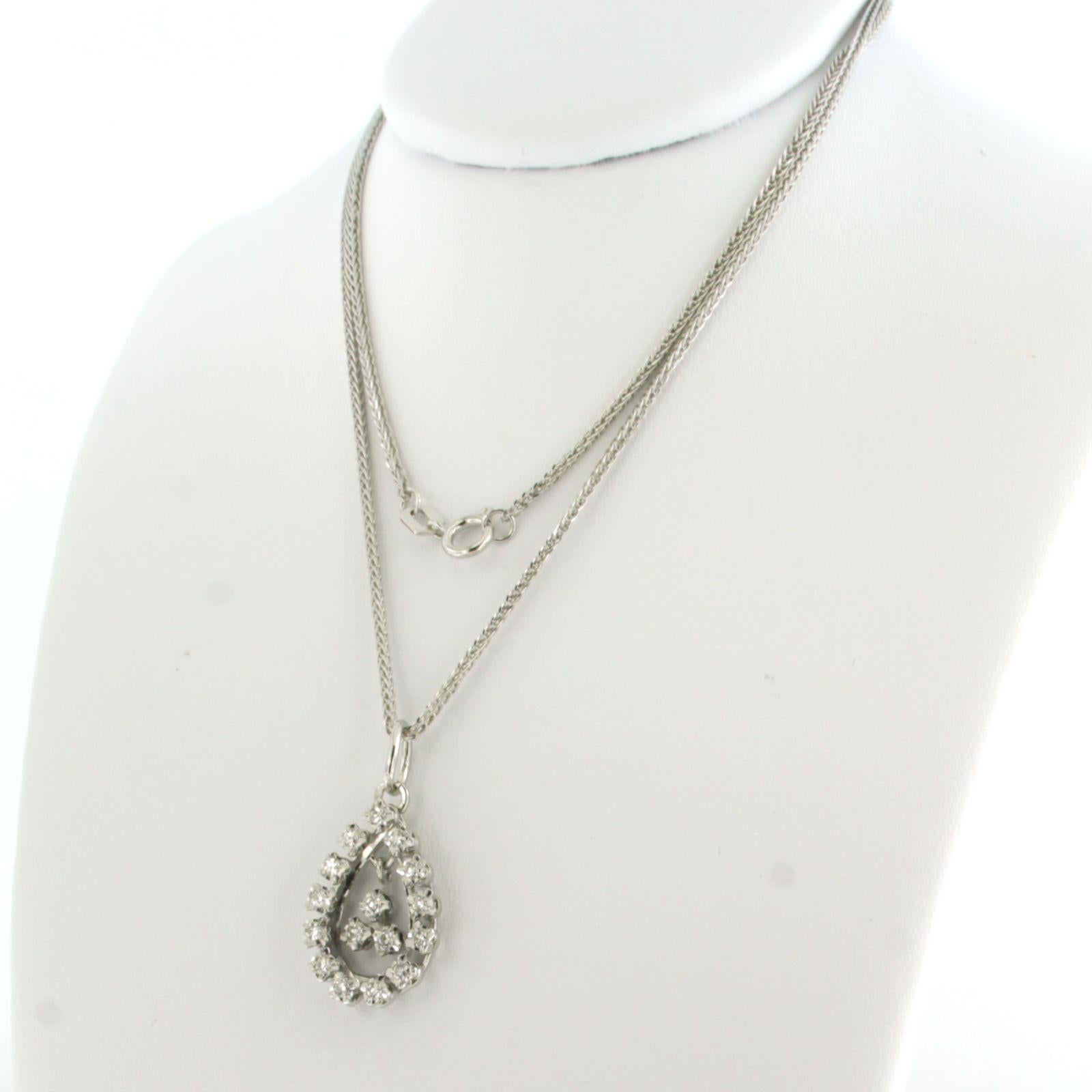Collier et pendentif avec diamants taille unique jusqu'à 0,10ct or 14k 3,3 grammes Excellent état - En vente à The Hague, ZH