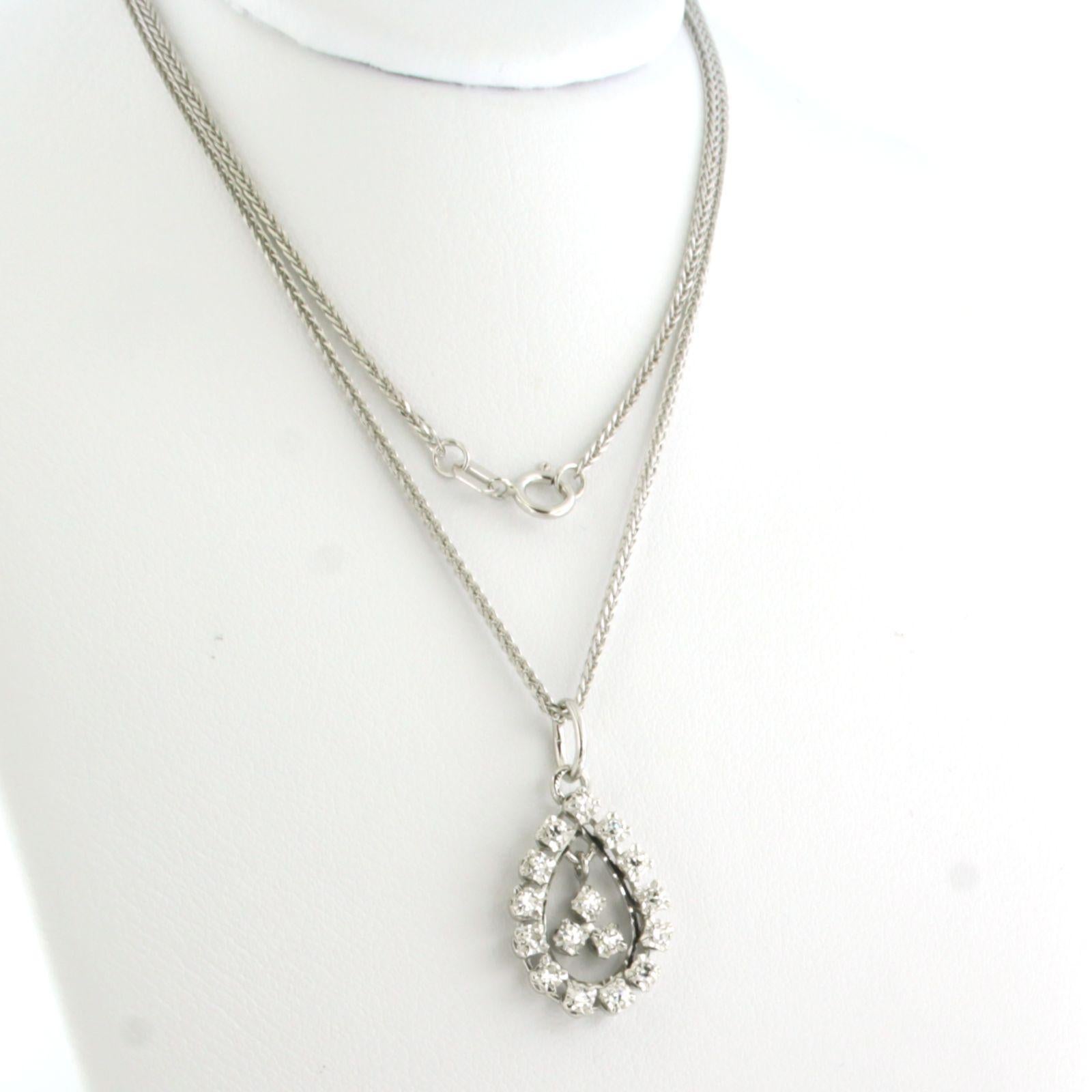 Collier et pendentif avec diamants taille unique jusqu'à 0,10ct or 14k 3,3 grammes Pour femmes en vente