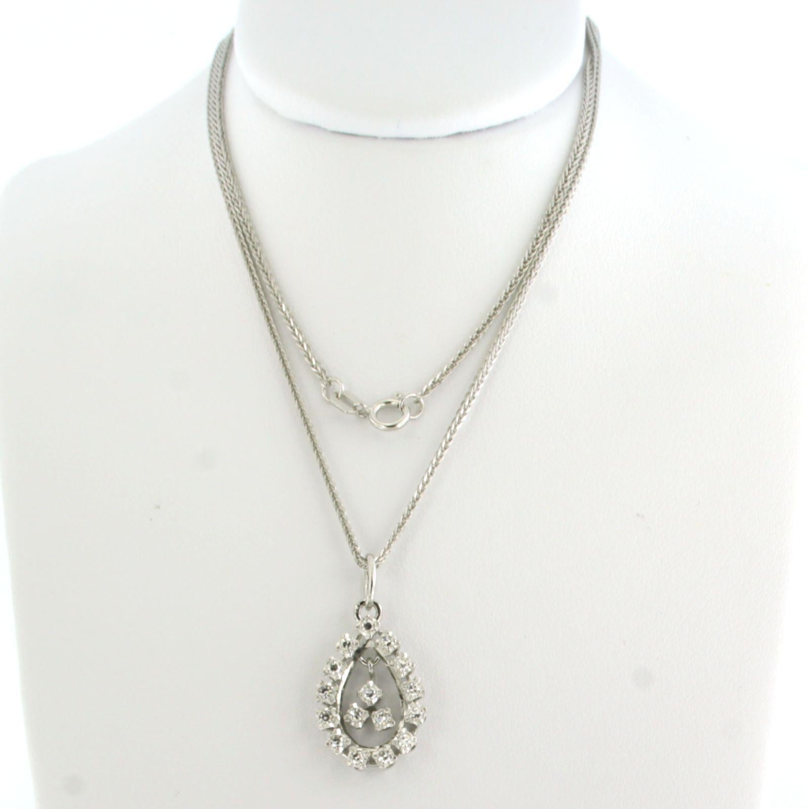 Collier et pendentif avec diamants taille unique jusqu'à 0,10ct or 14k 3,3 grammes en vente 1