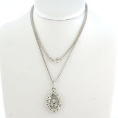 Collier et pendentif avec diamants taille unique jusqu'à 0,10ct or 14k 3,3 grammes