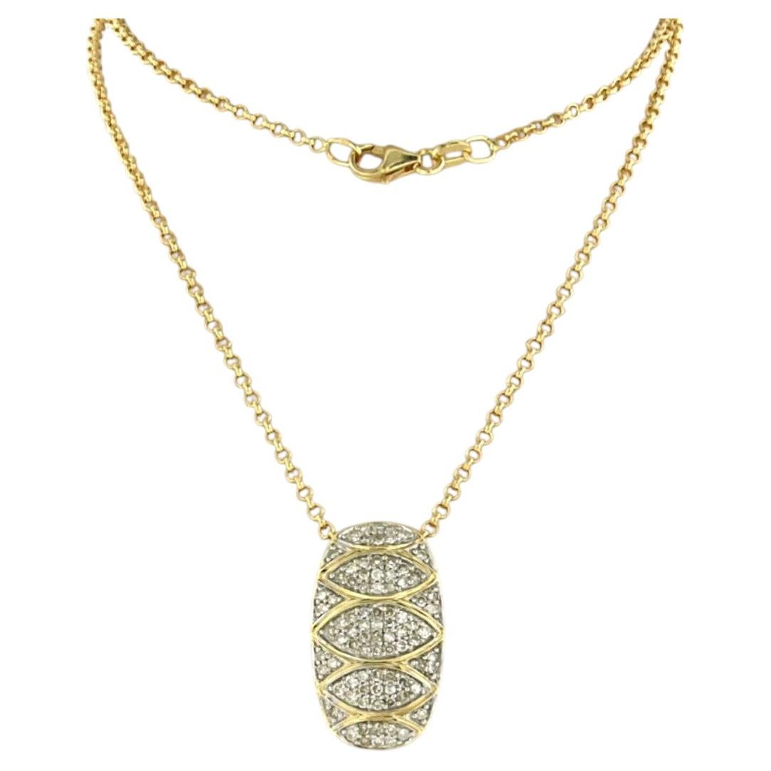 Collana e ciondolo con diamanti a taglio singolo fino a 0,50 ct, oro 18k, 6,2 grammi