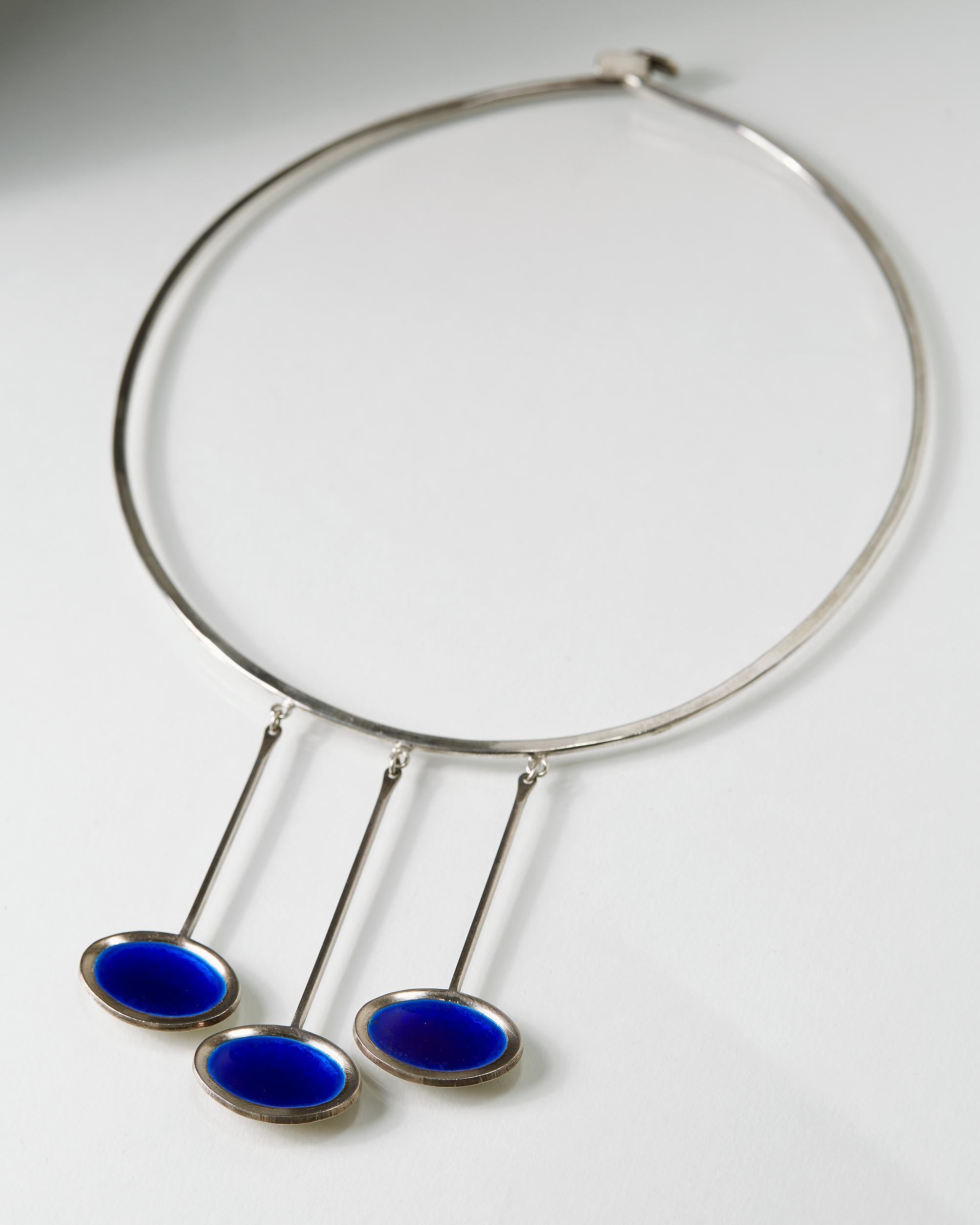 Modern Necklace and Two Pairs of Earrings Designed by Gine Sommerfeldt for J. Tostrup For Sale