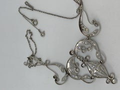 Necklace Art Nouveau Platinum Diamond Necklace