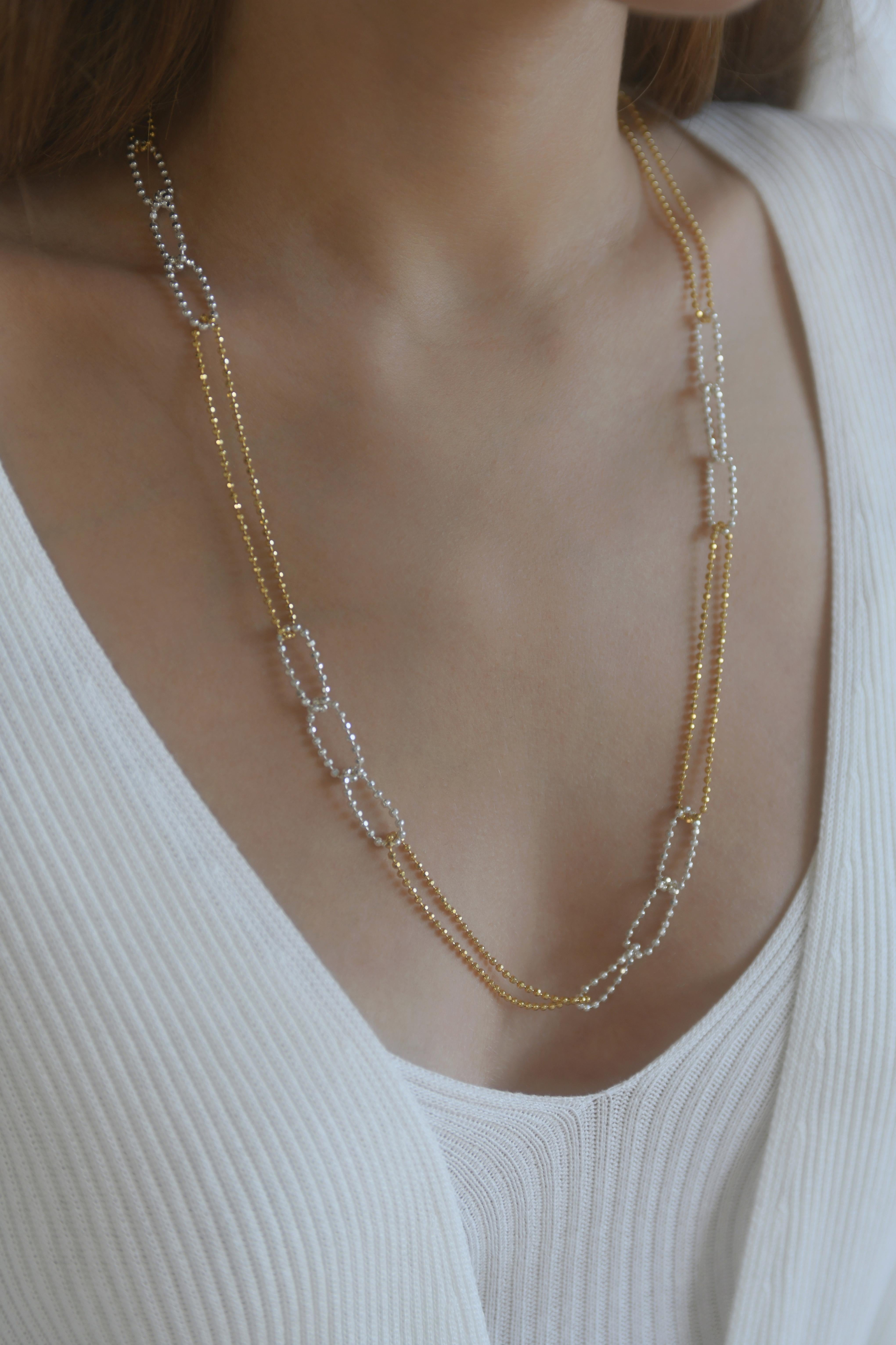 gold and silver mixed necklace