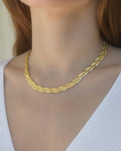 Necklace Braid Liquid Minimal Snake Chain 18 Karat Gold-Plated Silver Greek