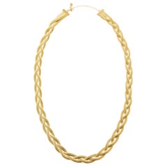 Necklace Braid Liquid Minimal Snake Chain 18 Karat Gold-Plated Silver Greek