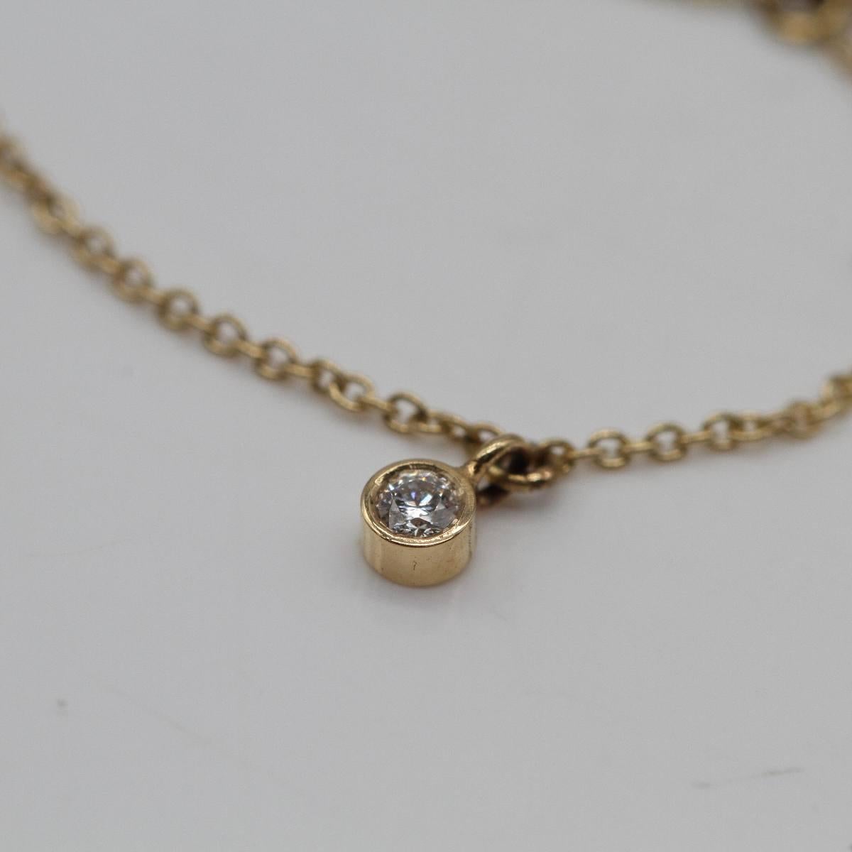 Necklace CELIA in 18K Yellow Gold with Brilliant Cut Diamonds In New Condition For Sale In Barcelona, CT