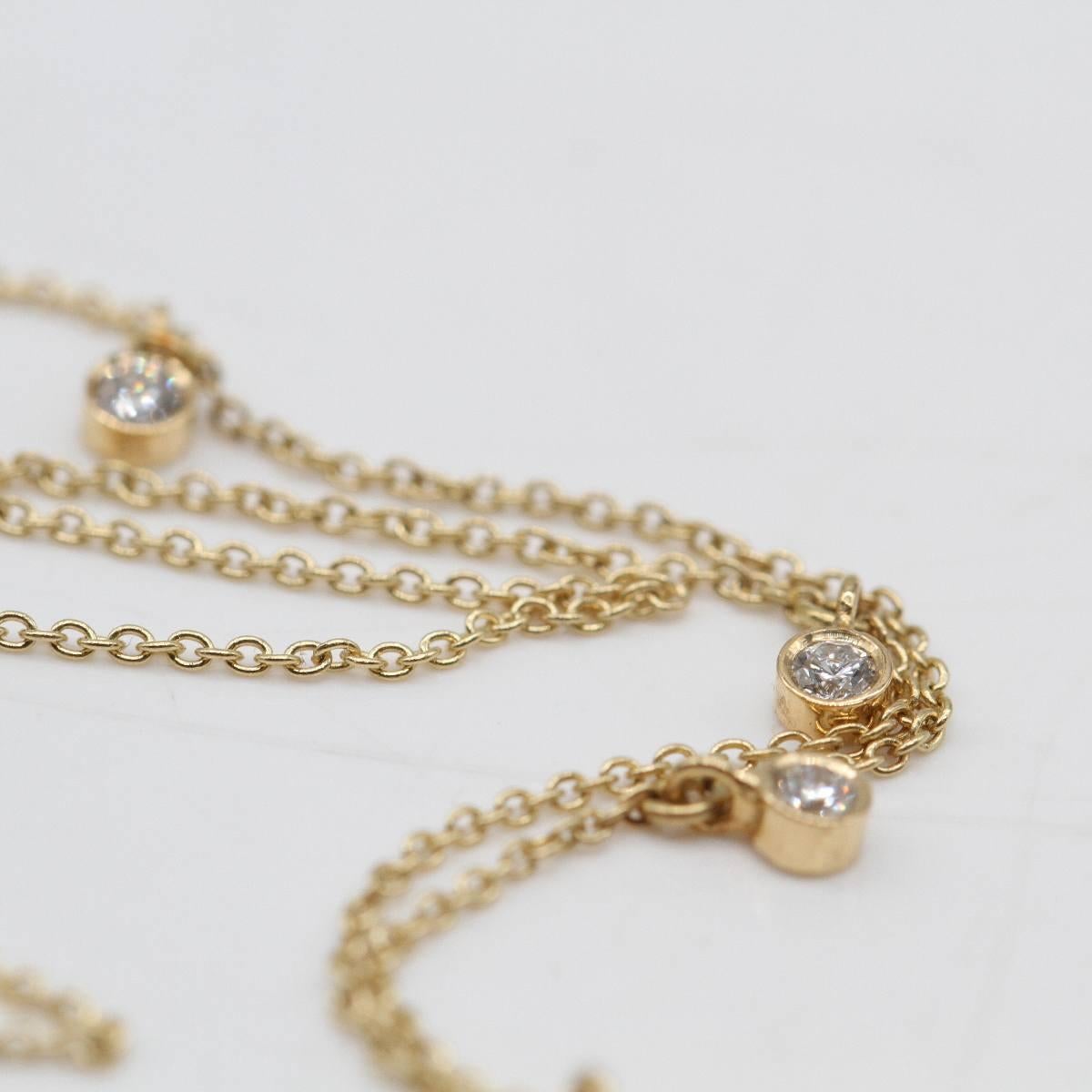 Women's Necklace CELIA in 18K Yellow Gold with Brilliant Cut Diamonds For Sale