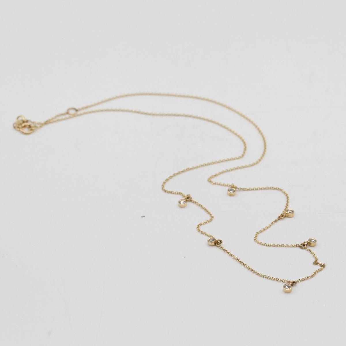 Necklace CELIA in 18K Yellow Gold with Brilliant Cut Diamonds For Sale 3