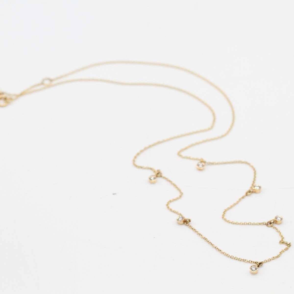 Necklace CELIA in 18K Yellow Gold with Brilliant Cut Diamonds For Sale 4