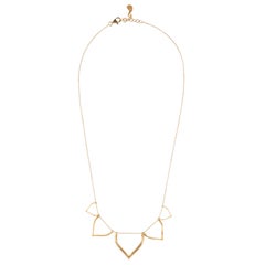 Necklace Chain Classic 18K Gold-Plated Sterling Silver Lotus Shaped Motif Greek