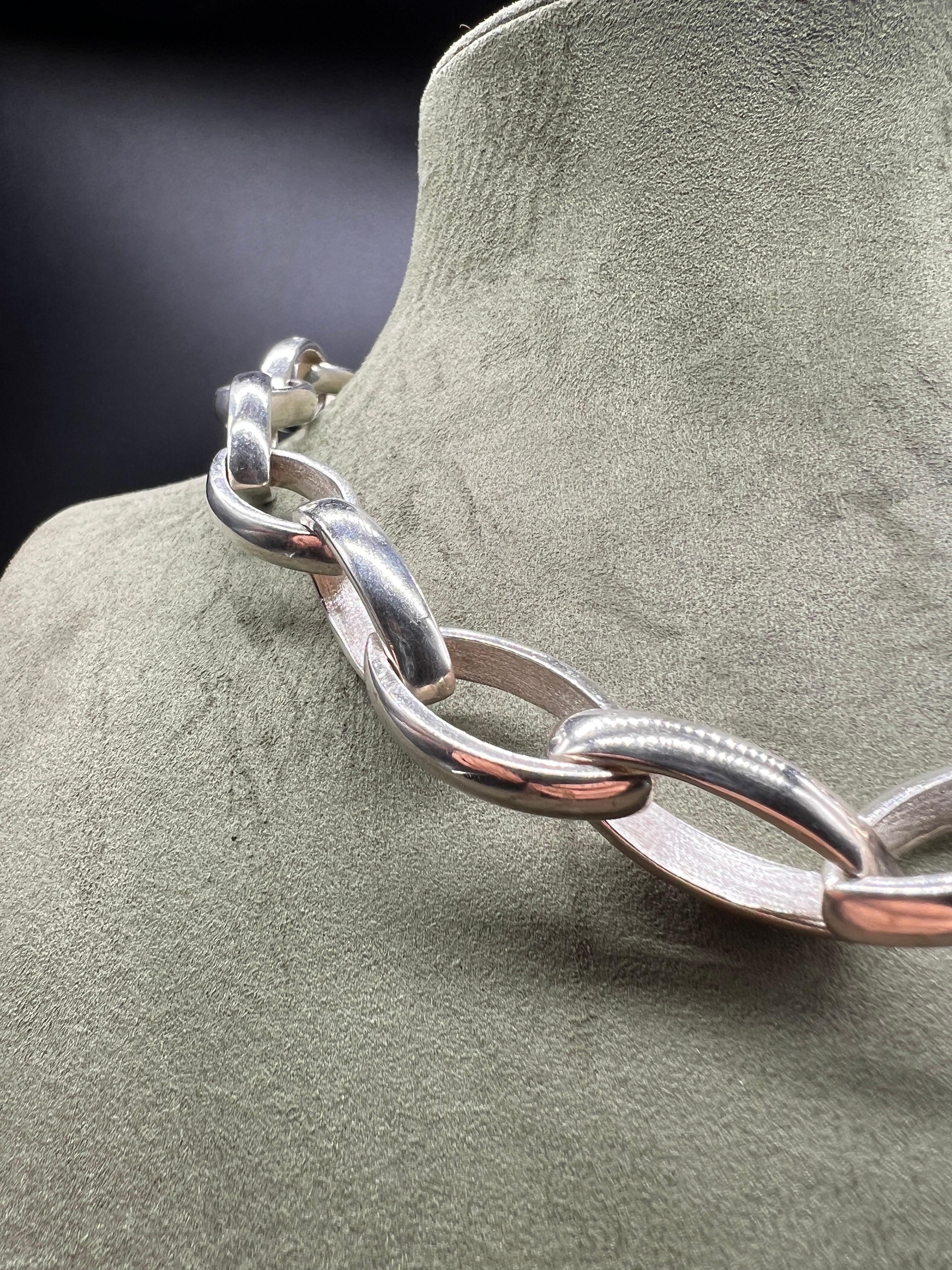 Necklace Chain Massive Ogive Silver 925 In Good Condition For Sale In Vannes, FR