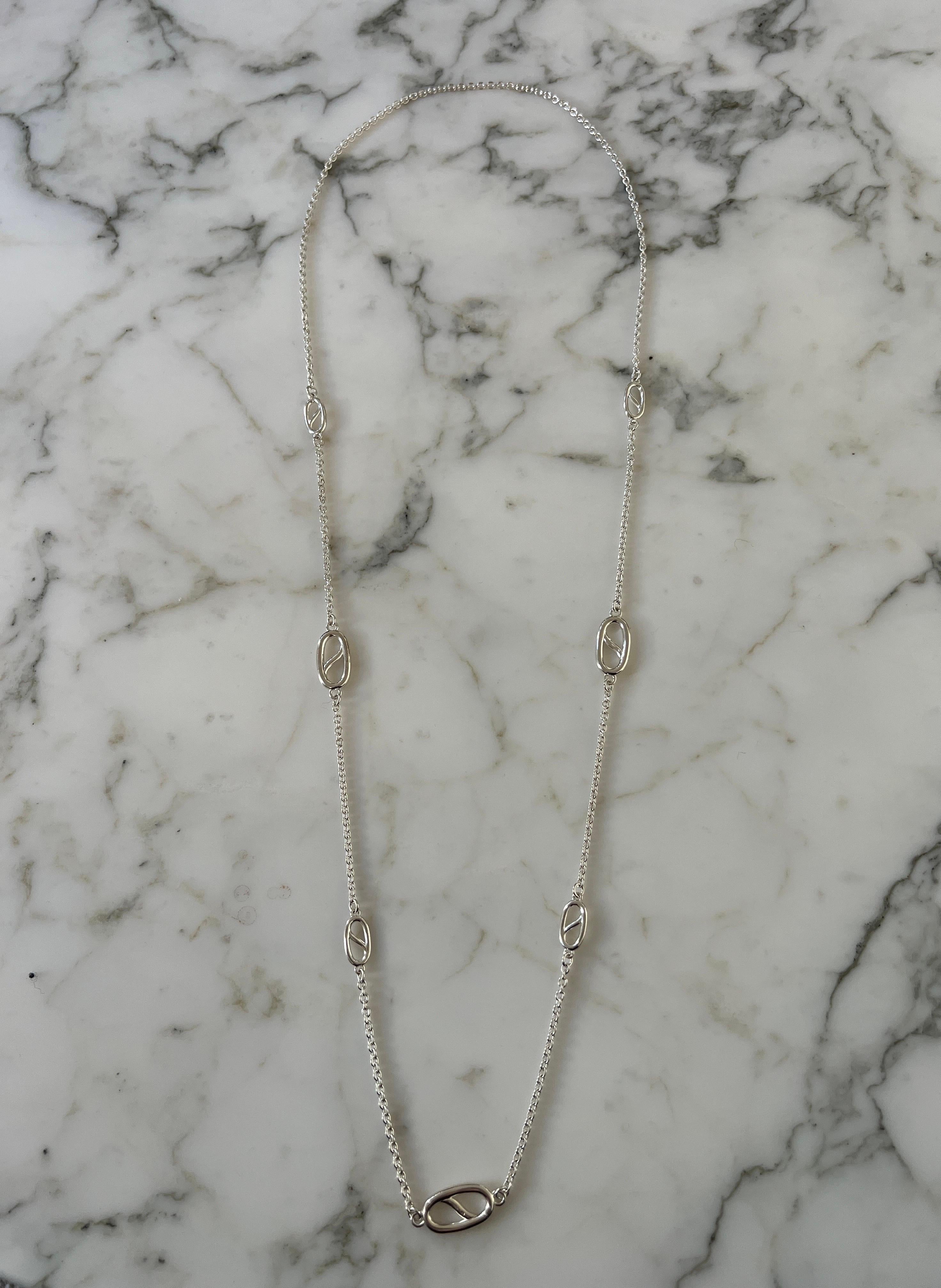Necklace Chain Vintage Silver 925 In Good Condition For Sale In Vannes, FR