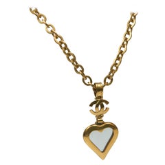 Necklace Chanel CC Large Heart Shape Mirror