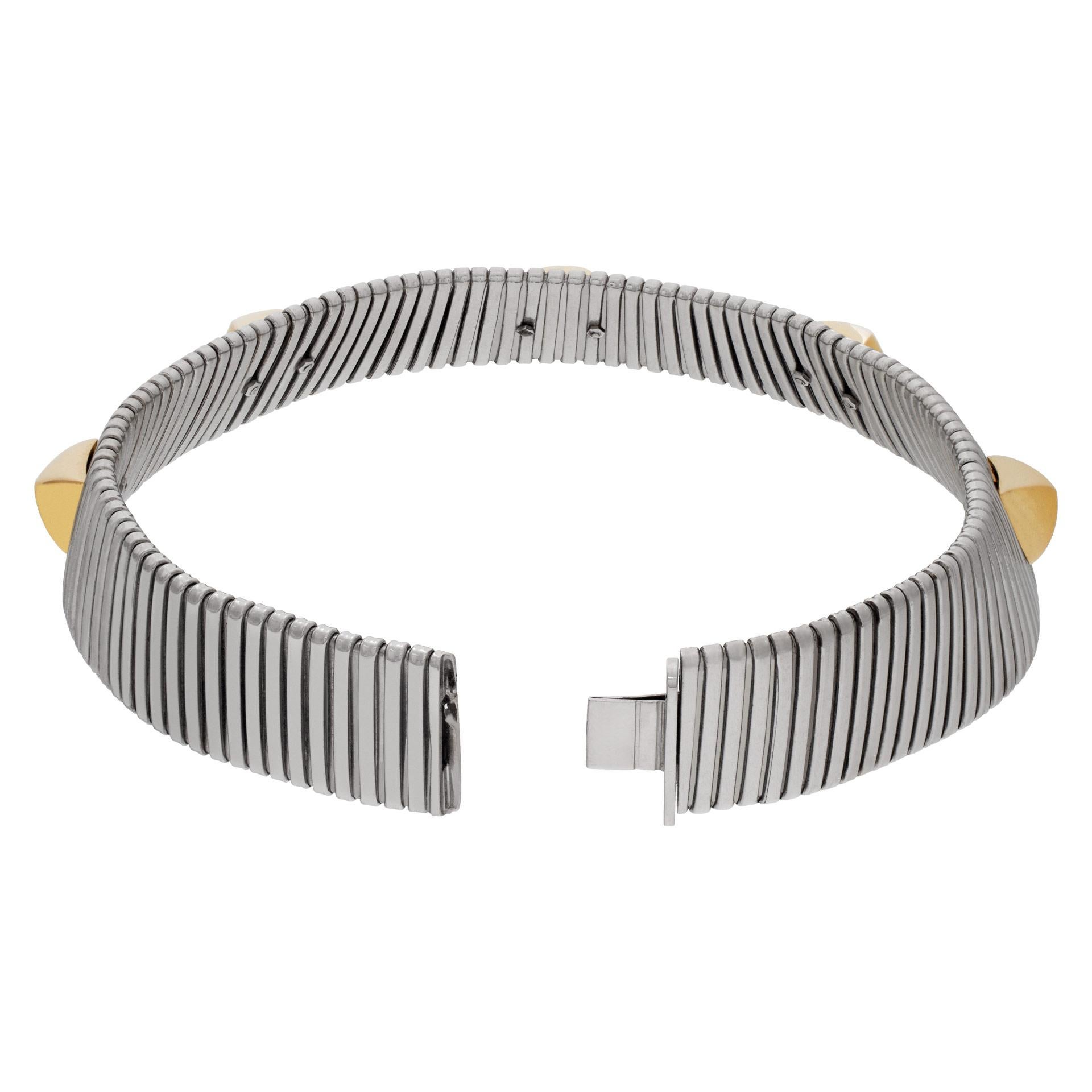 Halskette im Choker-Stil aus 18 Karat Weiß- und 18 Karat Gelbgold Damen