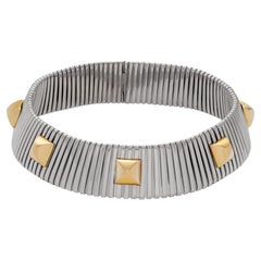 Necklace Choker Style in 18k White and 18 Karat Yellow Gold