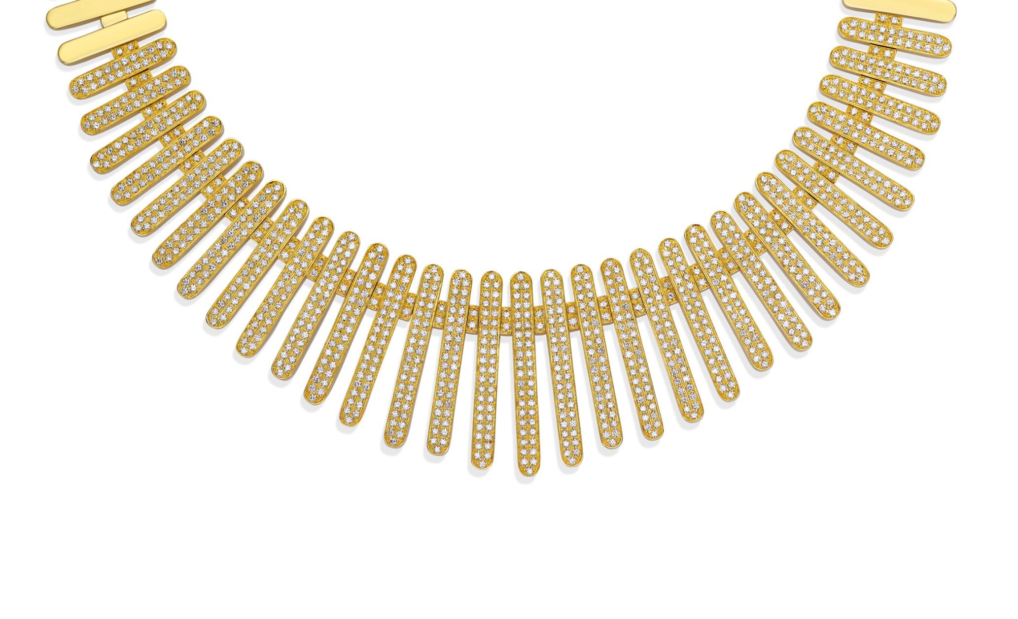 Taille brillant Collection de colliers « Moonlight » en or jaune 18 carats et diamants en vente