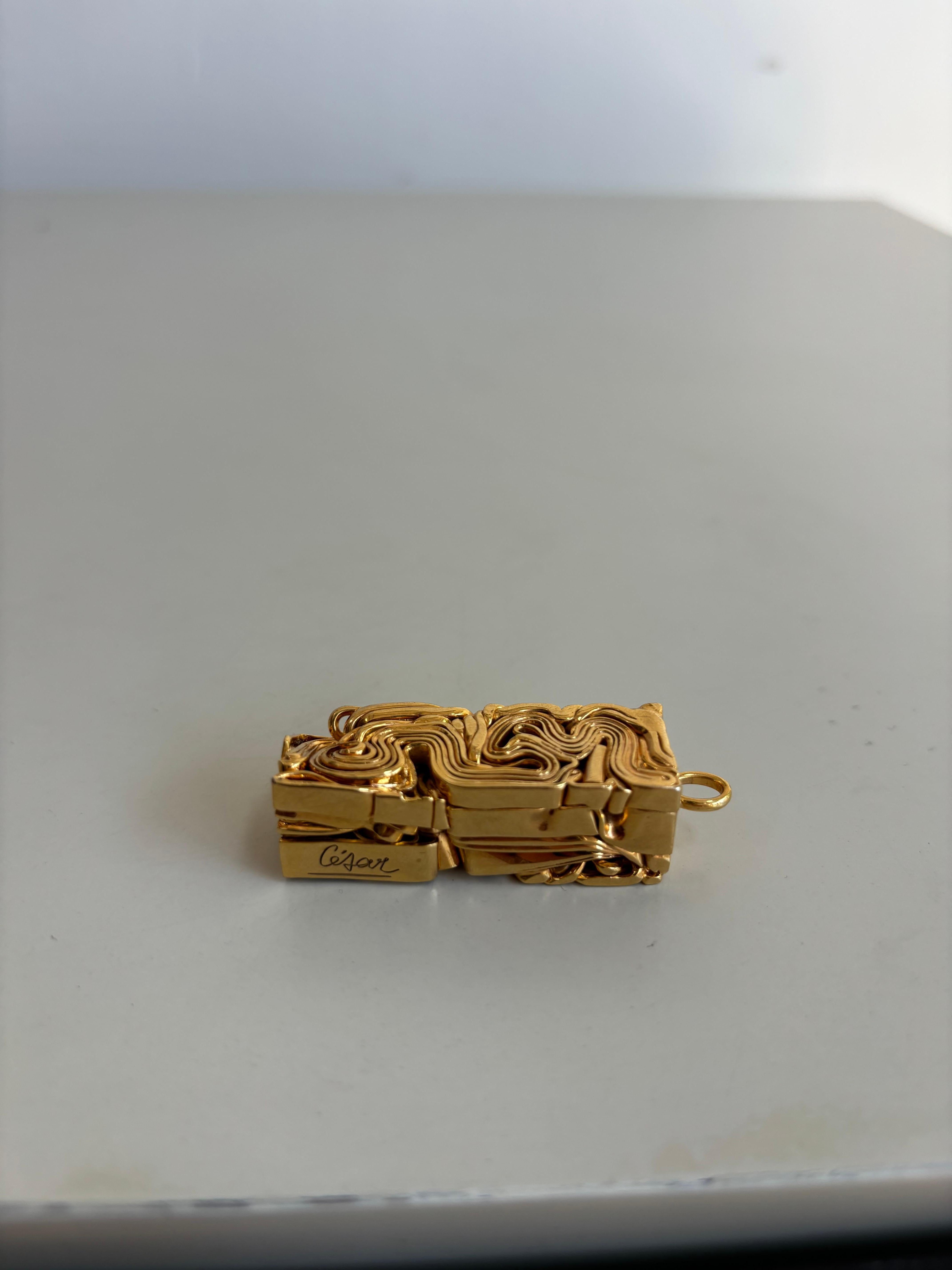 Necklace compréssion by César Baldaccini, signed. For Sale 7